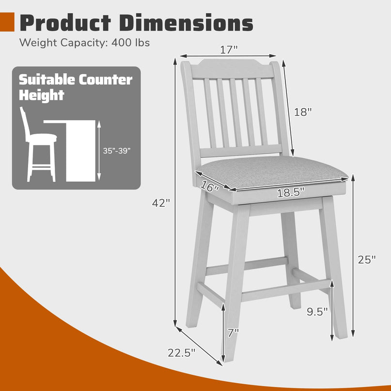 Giantex 25" Modern Bar Stools Set for Kitchen Island