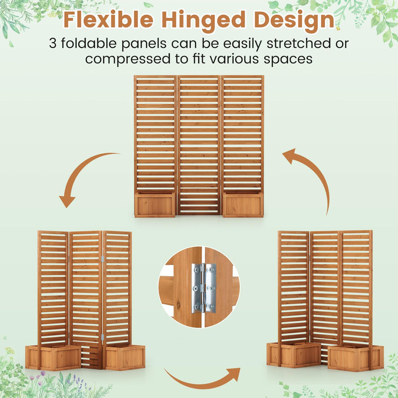 Giantex Outdoor Privacy Screen with Planter Box