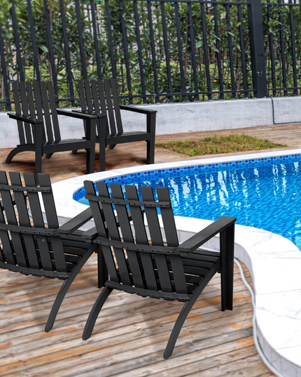 Giantex Wooden Adirondack Chair W/Ergonomic Design Outdoor Chair for Yard