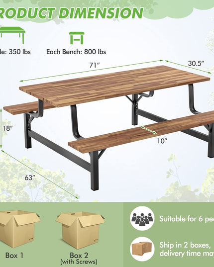 Giantex Picnic Table Bench Set for 6 or 4 Persons