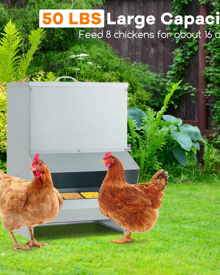 Giantex 50 lbs Galvanized Chicken Feeder