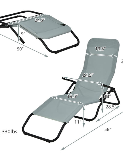 Lightweight and Portable Tanning Lounger for Deck (2, Green)