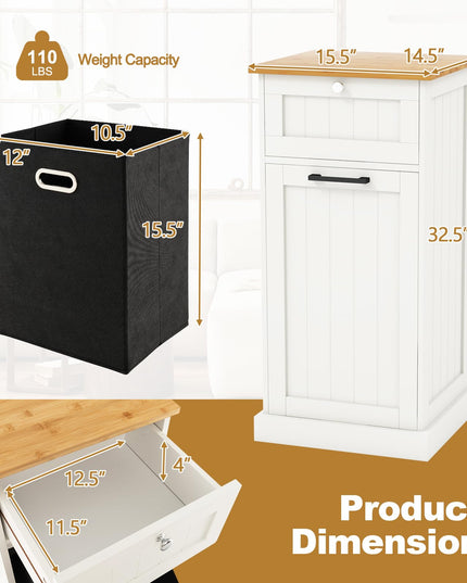 Giantex Tilt Out Laundry Hamper Cabinet