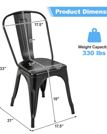 Giantex Metal Dining Chairs Set of 4