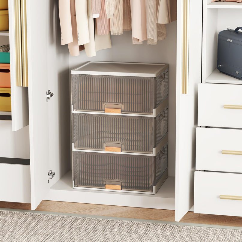 Giantex 3 Tier Stackable Storage Bins with Lids
