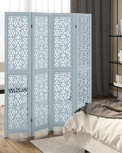 Giantex Room Divider 4/6 Panels - Boho Room Dividers with Carved Cutout Pattern & Solid Wood Frame, Fully Assembled