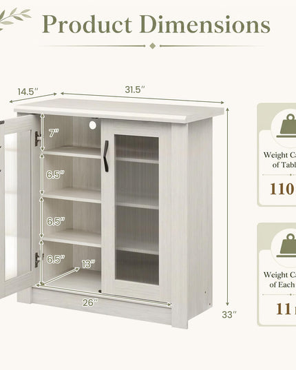 GIANTEX Shoe Storage Cabinet with 2/3 Doors and 3/6 Removable Shelves