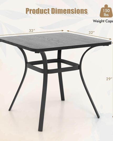 Giantex Patio Dining Table, 32”x32”x29” Outdoor Table