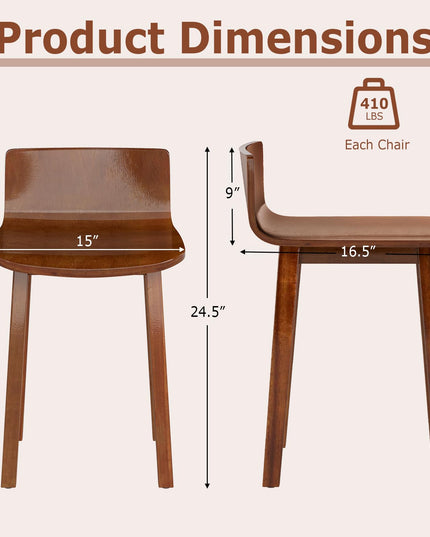 Giantex Wood Dining Chairs Set of 2/4 for Home Living Room