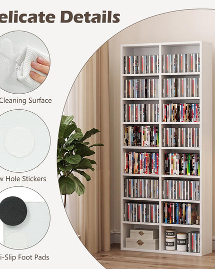 Giantex DVD Shelf 16-Shelf Wide CD Rack(1/2)
