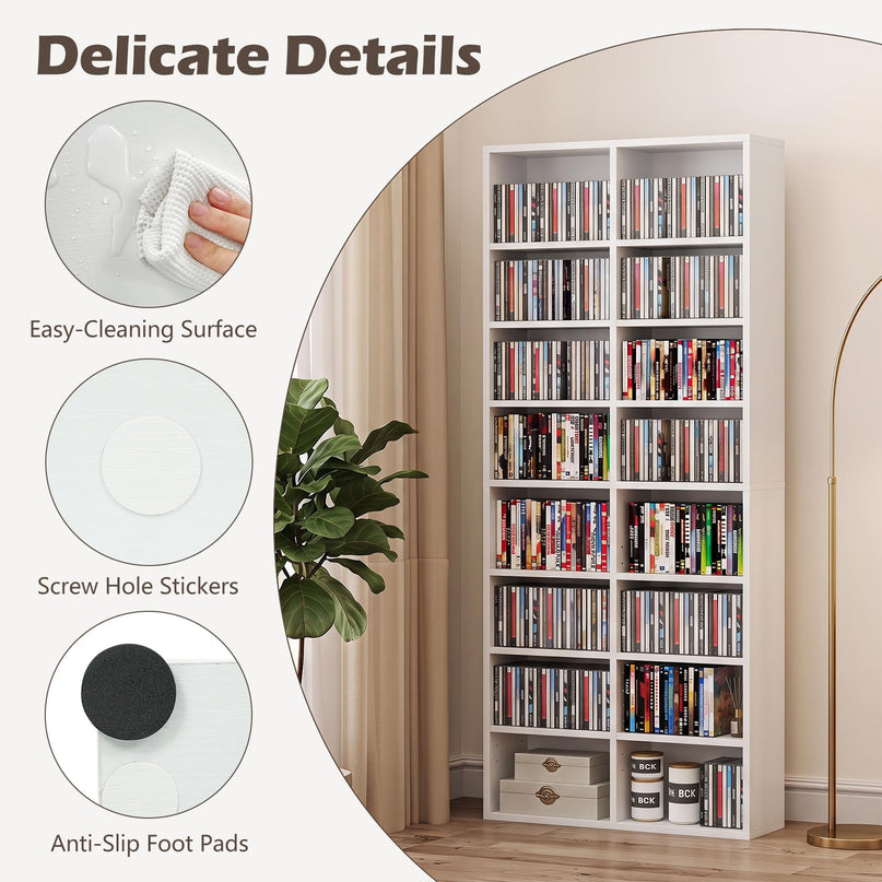 Giantex DVD Shelf 16-Shelf Wide CD Rack(1/2)