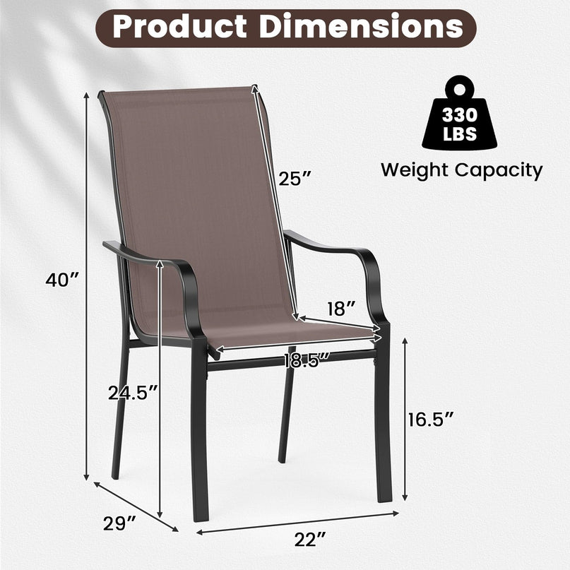 Giantex Patio Chair Set of 2 for Lawn Deck Garden Porch Kitchen Pool