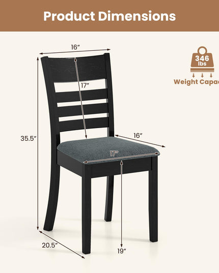 Giantex Wooden Upholstered Kitchen Chair w/Rubber Wood Frame (2/4)