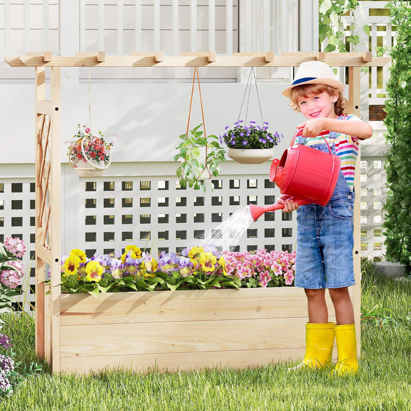 Giantex Freestanding Garden Planter Raised Bed for Flowers Herbs ( 45”x16”x41” )