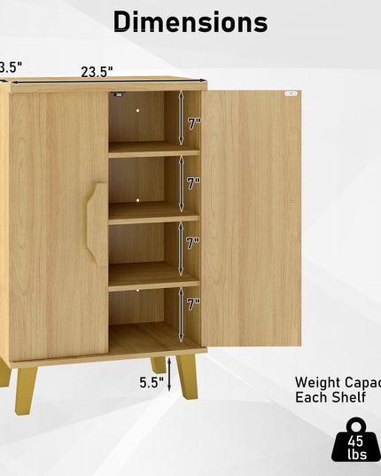 Giantex Sideboard Buffet Cabinet with Double Doors & Removable Shelves