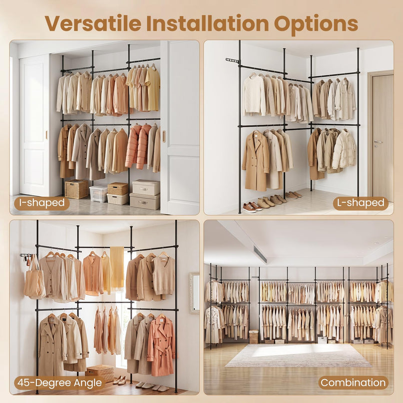 Giantex Floor to Ceiling Clothes Rack for Bedroom