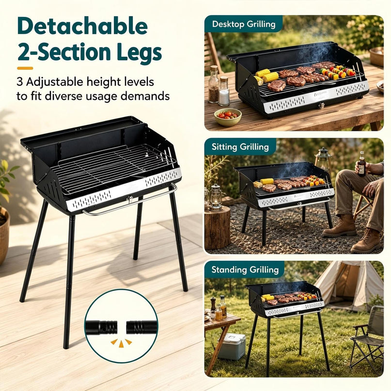 Giantex Portable Charcoal Grill with Detachable Legs