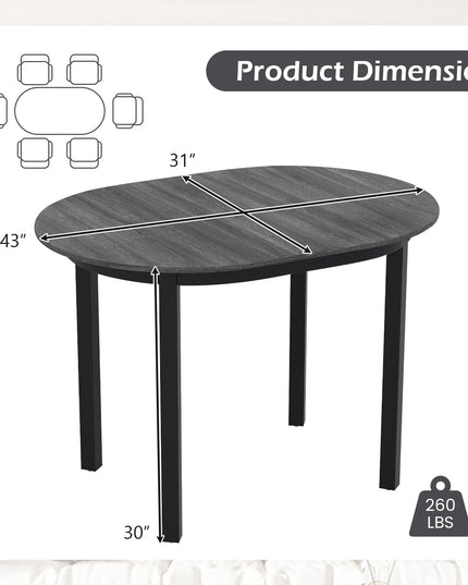 Giantex Table à manger ovale en bois de 43 pouces pour 2 à 4 personnes | Charge de 118 kg
