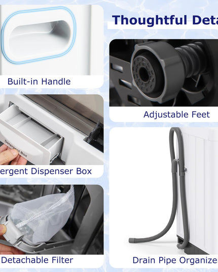 Giantex Portable Washing Machine, 1.5 cu.ft Compact Washer with Drain Pump, LED Display