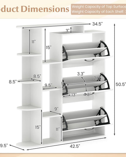 Meuble à chaussures Giantex avec 3 tiroirs basculants pour entrée