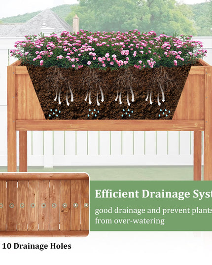 Jardinière surélevée en bois Giantex avec support pour plantes et doublure noire (40"x20"x39")