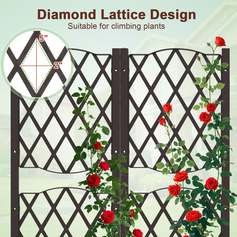 Lot de 2 jardinières surélevées Giantex avec treillis (32”L x 16”l x 48”H)