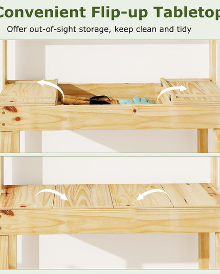 Giantex Potting Bench Outside Solid Wood Potting Table