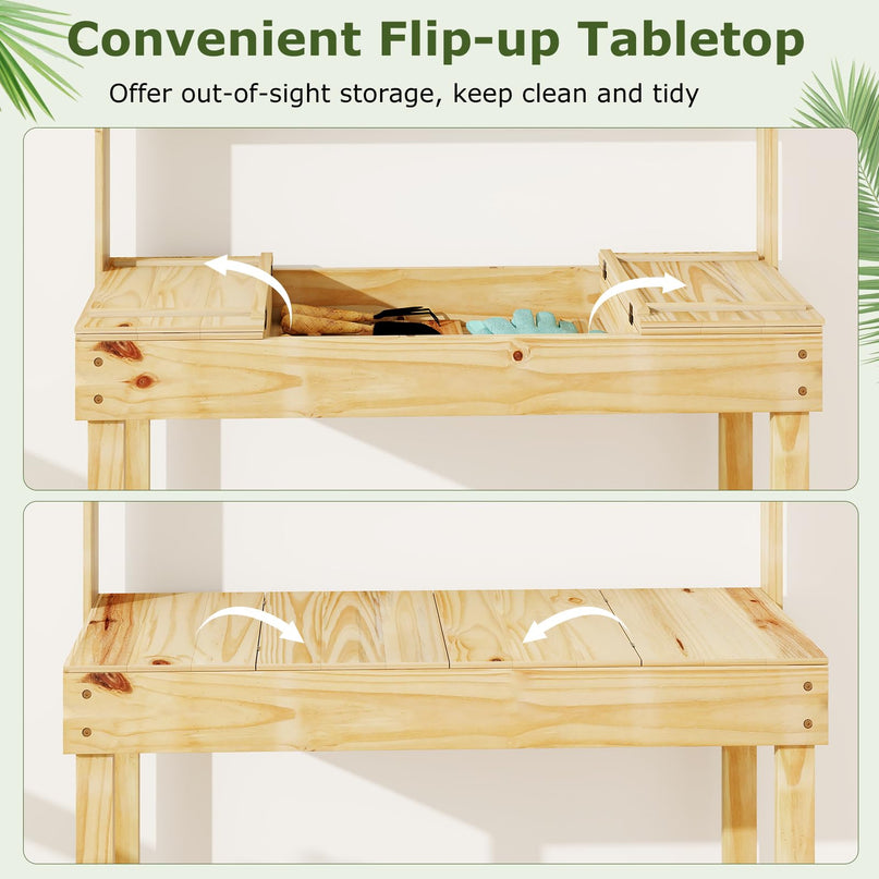Giantex Établi de jardinage en bois massif pour l'extérieur