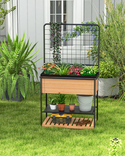 Giantex Raised Garden Bed with Trellis