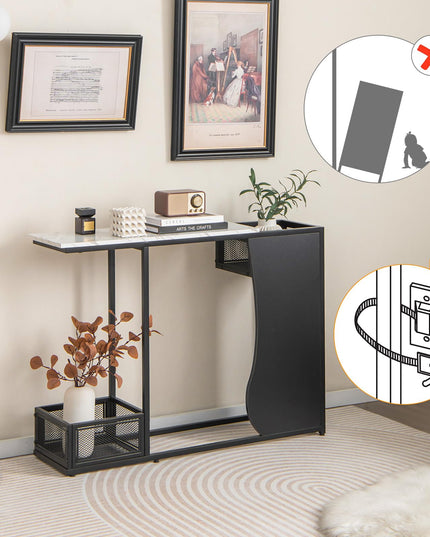 Giantex 43.5" Console Table for Entryway - Modern Entry Table with Faux Marble Top