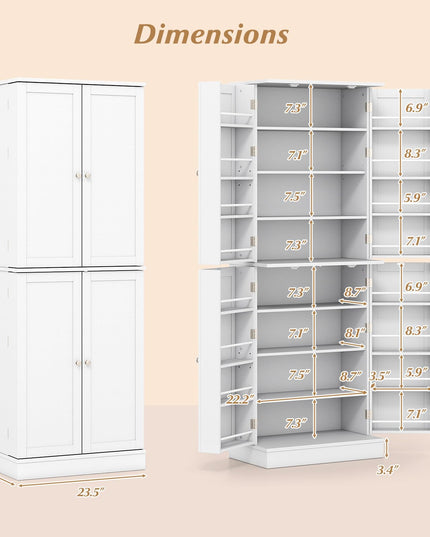 Giantex 65.5" Tall Kitchen Hutch w/8-Tier Storage Cabinet