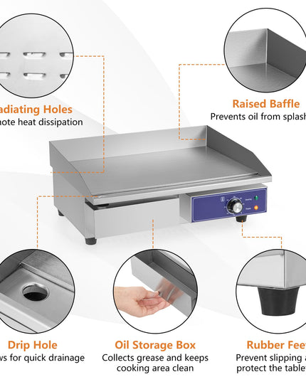 22" Electric Griddle 2000W - Giantex