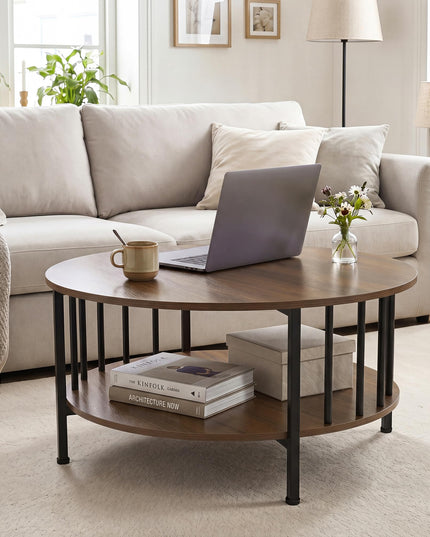 Giantex 32.5" Farmhouse Round Coffee Table