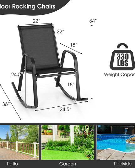 Giantex Outdoor Rocking Chairs , Patio Rocking Chairs w/Breathable Seat & Back