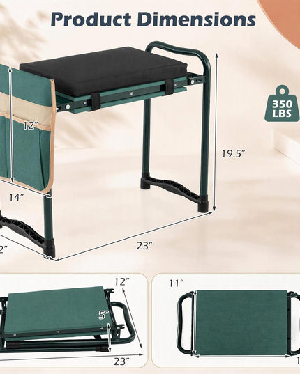 GIANTEX 11-Inch Wide Garden Kneeler and Seat | Foldable 2-in-1 Gardening Bench