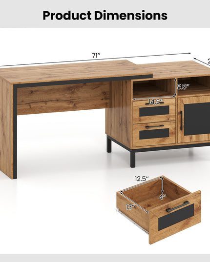 Giantex 71" Executive Desk Farmhouse Home Office Desk