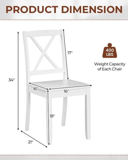 Giantex Wood Dining Chairs, Armless Kitchen Chairs w/Rubber Wood Legs & Curved Backrest