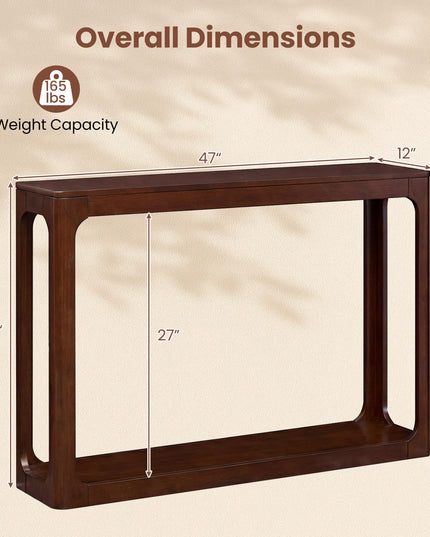Giantex 47" Wood Console Table w/Solid Rubber Wood Frame