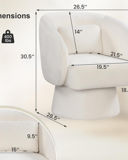 Giantex Swivel Accent Chair Upholstered Barrel Chair