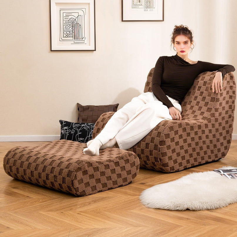 Giantex Bean Bag Chair with Ottoman for Living Room