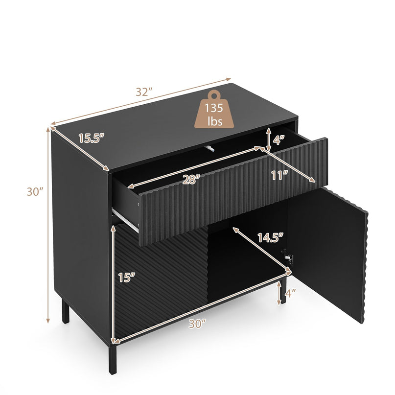 Giantex 32" Wide Buffet Cabinet with 2 Doors and 1 Drawer (1/2)