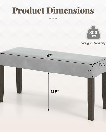 Giantex 42" Upholstered Dining Bench with Velvet Padded Seat