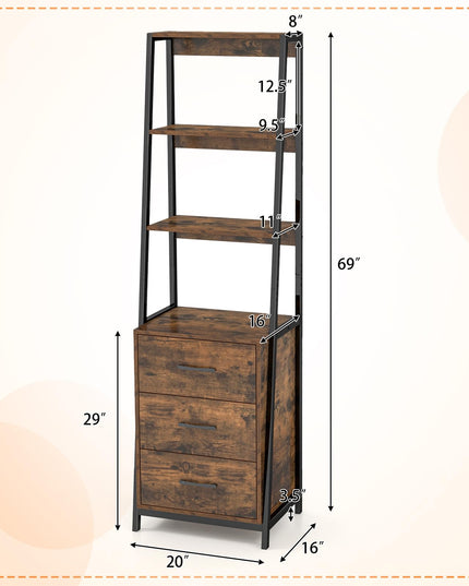 Giantex Ladder Bookshelf with Drawers