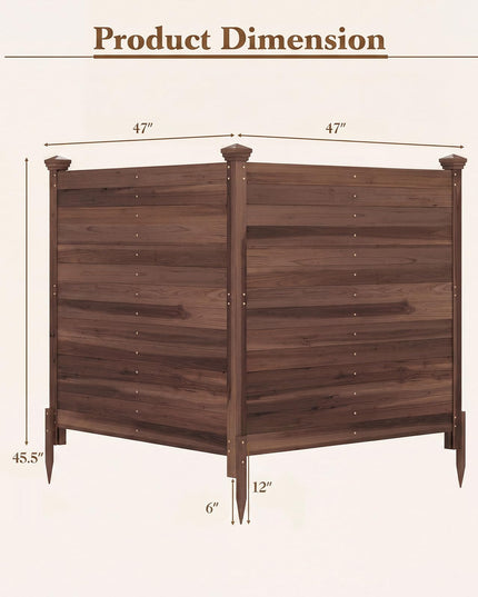 Giantex Wooden Privacy Fence with Stakes (47" W x 45.5" H)