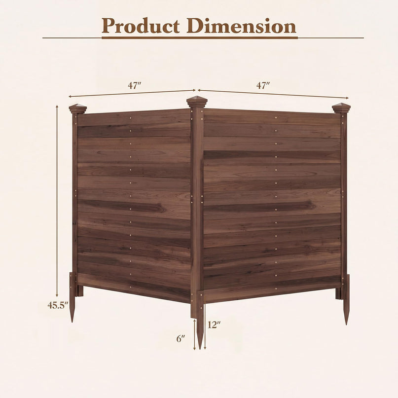 Giantex Wooden Privacy Fence with Stakes (47" W x 45.5" H)