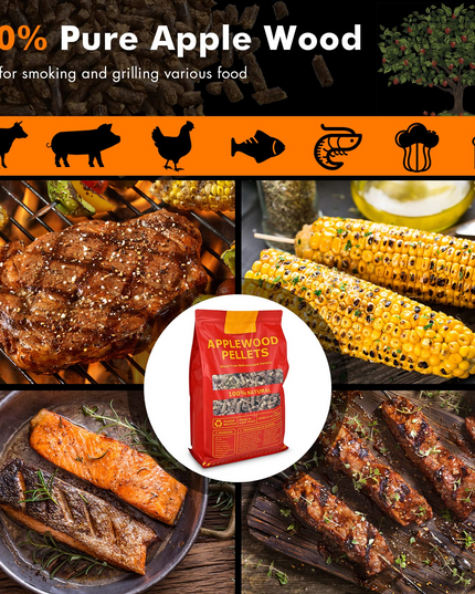 All Natural Hardwood Pellets with Fruity Flavour for Grilling Smoking Bake Roast BBQ
