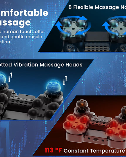 Giantex Foot Massager, Calf Massager with Heat, 3 Massage Intensity, Vibration, Detachable Middle Sponge