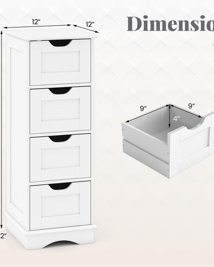 Giantex Bathroom Storage Cabinet with 4 Drawers for Hallway