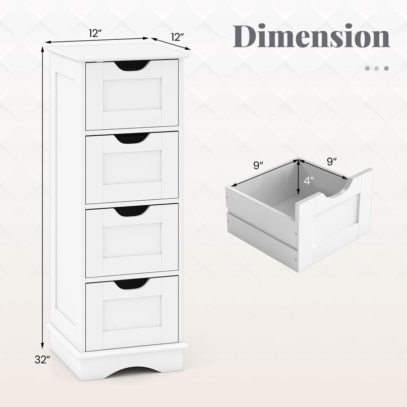 Giantex Bathroom Storage Cabinet with 4 Drawers for Hallway