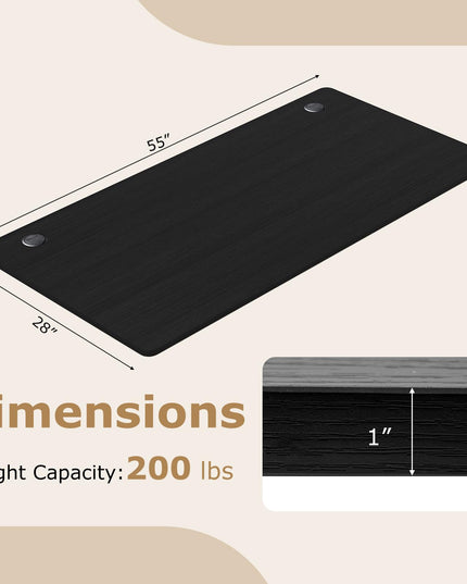 Giantex Universal Wood Table Top 55 x 28 inch Solid One-Piece Desk top